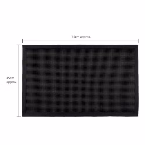 JVL Orion Black Rubber Pin Scraper Doormat, W: 45 cm, L: 75 cm – 3