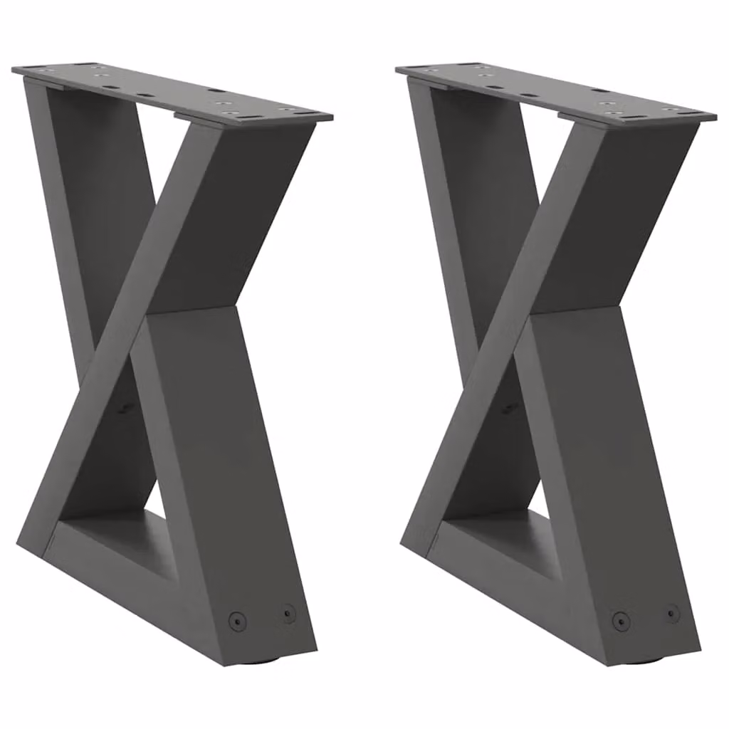 Berkfield Home Steel Coffee Table Legs, 2 Pieces, Anthracite, W/D/H: 30 x 30 x 30 cm – 2