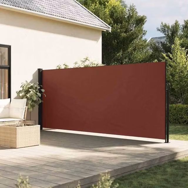 Berkfield Home Retractable Side Awning in Brown, W/H: 600 x 180 cm