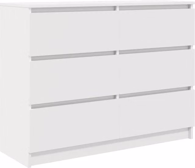 Berkfield Home White Minimalist Sideboard in Matt MDF, W/D/H: 100 x 35 x 76 cm