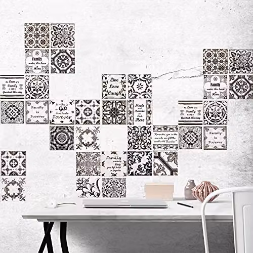 Walplus Retro Brown Tile Wall Stickers, 12 pcs, W/H: 20 x 20 cm – 3