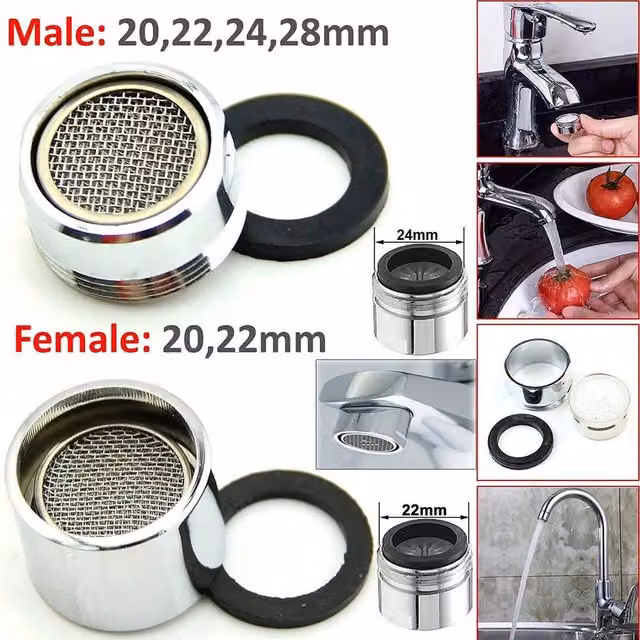 SPETLEK 20mm Male Heavy Duty Water Saving Tap Aerator for Basins, Silver – 1