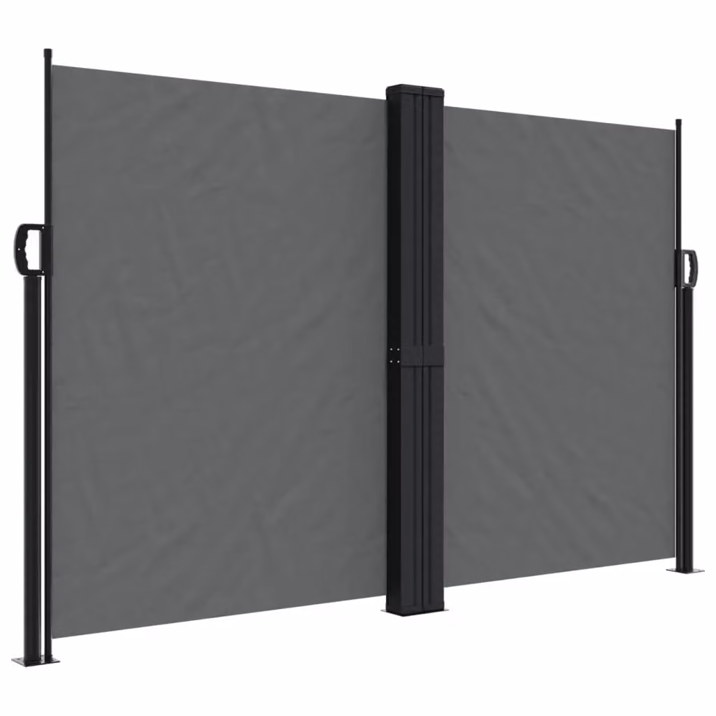 Berkfield Home Retractable Side Awning in Anthracite with Polyester Fabric, Height: 160 cm, Width: 1200 cm – 2
