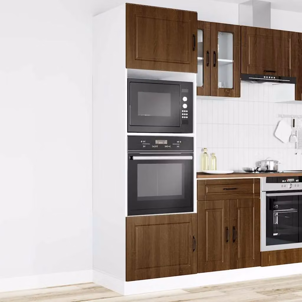 Berkfield Home Set of 2 Porto Brown Oak Appliance Housing Units – 2