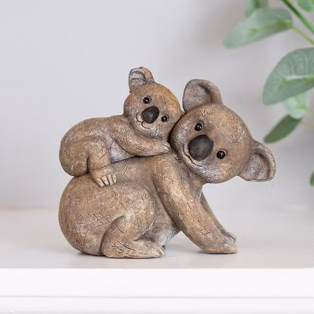 Gloriously Good Koality Time With You Koala Mother and Baby Tabletop Ornament, Grey and Brown