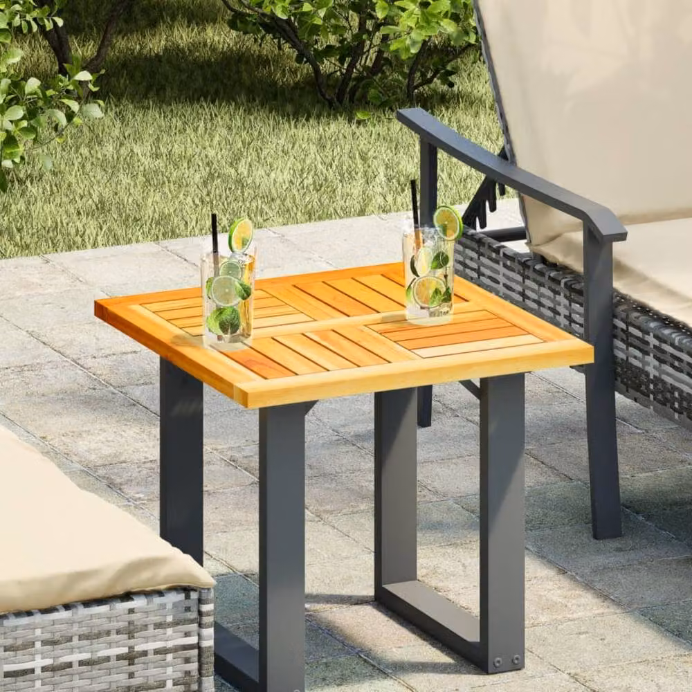 Berkfield Home Square Solid Wood Acacia Table Top in Brown, W/D/H: 50 x 50 x 2 cm – 2