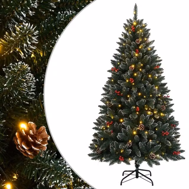 Berkfield Home Green Artificial Christmas Tree with 300 LEDs, Height: 210 cm – 1