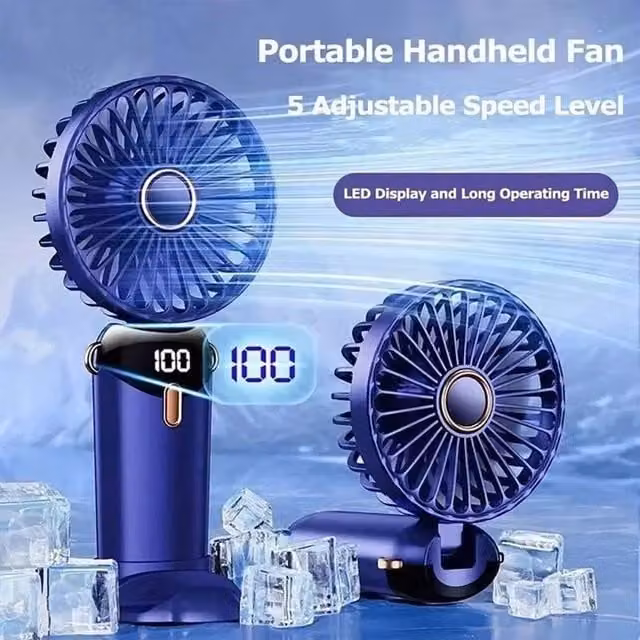 KORVIXA Purple Portable Handheld Mini Folding Rechargeable Fan – 1