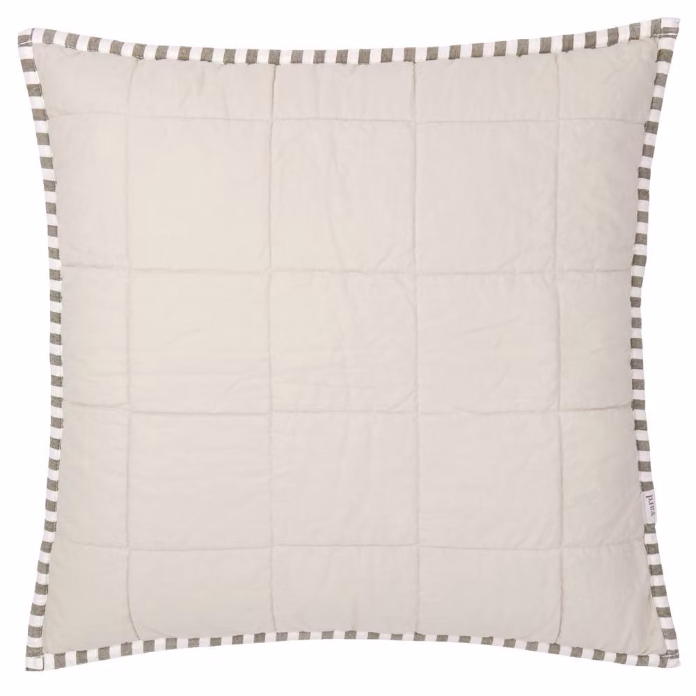 Yard Hebden Striped Square Cotton Cushion in Beige, W/D/H: 55 x 55 x 55 cm – 2