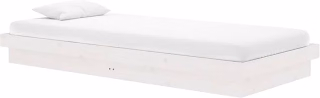 Berkfield Home Beautiful Solid Wood Pine Bed Frame, White, W/D/H: 90 x 200 cm