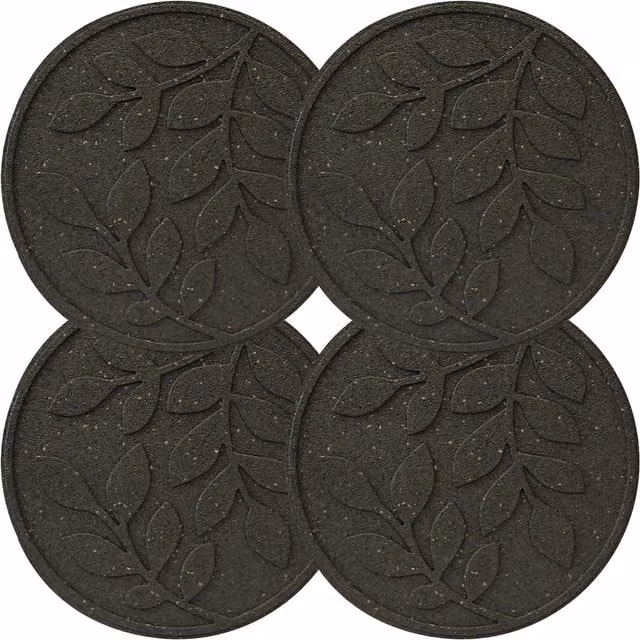 Garden Gear Reversible Eco-Friendly Rubber Stepping Stone Leaves in Grey, Brown and Black