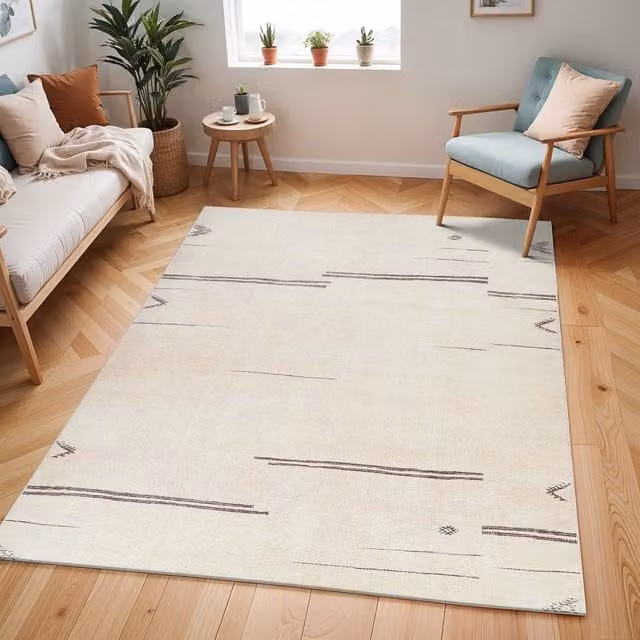 Livabliss Becki Owens Rivi-Global Cream and Grey Rectangular Rug, W: 160 cm, D: 215 cm