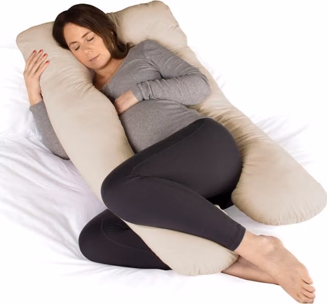 Dreamcatcher U-Shaped Pregnancy and Nursing Support Cushion in Beige