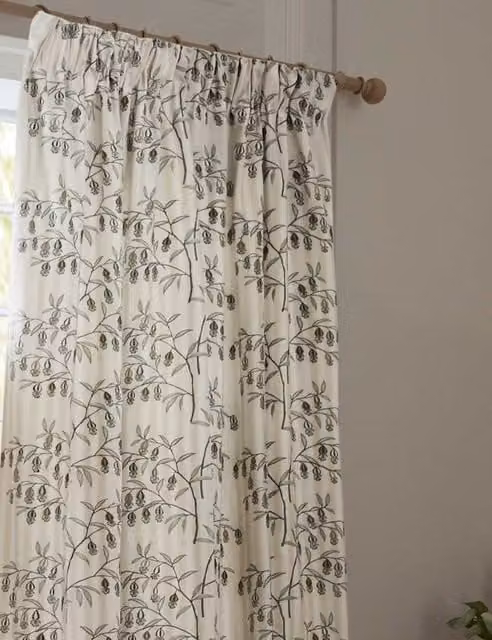 Sanderson Chinese Lanterns Pencil Pleat Curtains, Multicolour, H 168 cm x W 137 cm