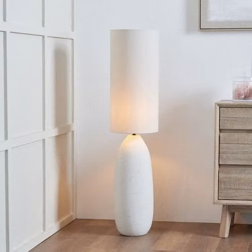 Ruma White Textured Ceramic Floor Lamp – 1