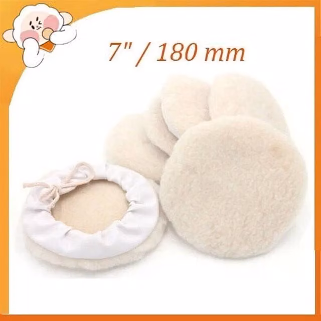 SPETLEK 6 Piece Wool Polishing and Buffing Pads, Beige, Diameter: 180 mm – 1