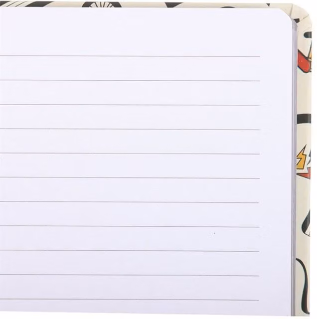 KDMK Retro A5 Lined Notebook with Cassette Tapes and Vintage Bikes in White