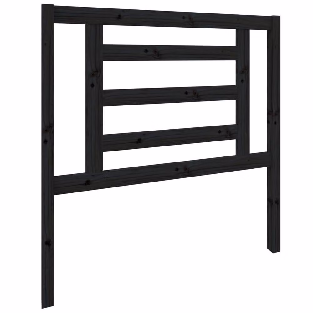Berkfield Home Beautiful Bed Headboard in Black Solid Pine Wood, W/D/H: 96 x 4 x 100 cm – 3