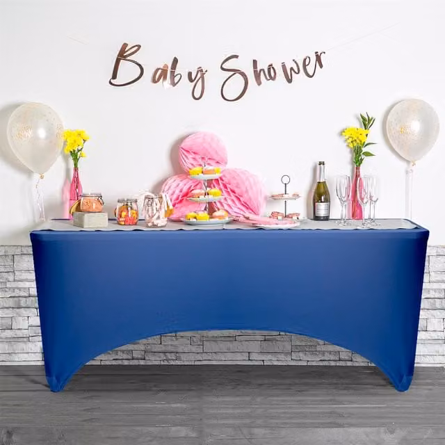 Harbour Housewares Blue Rectangular Polyester Tablecloth