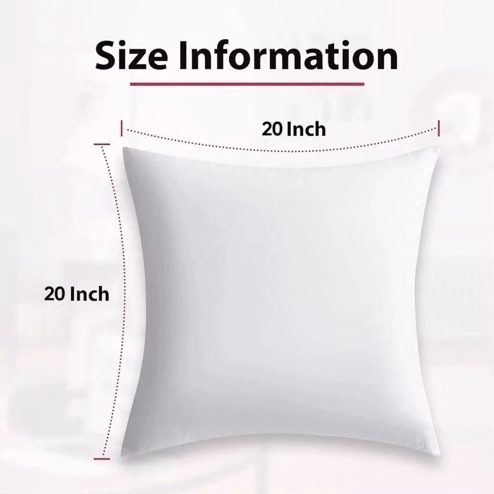 NESTLUNE Set of 4 Extra Deep Square Cushion Pad Inserts, White, W/D/H: 50 x 50 x 50 cm – 2