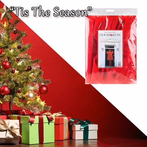 VFM e-Store Red Christmas Door Bow Decoration, W/D/H: 52 x 35.1 x 5.9 cm – 6
