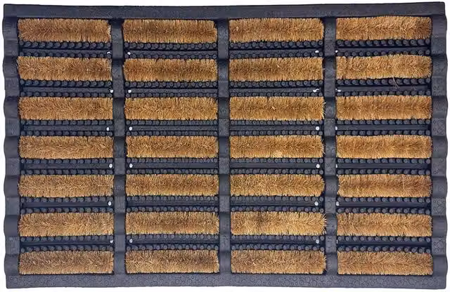 Nicoman Brown Rubber and Coir Scraper Doormat, W/D/H: 60 x 40 x 2.5 cm