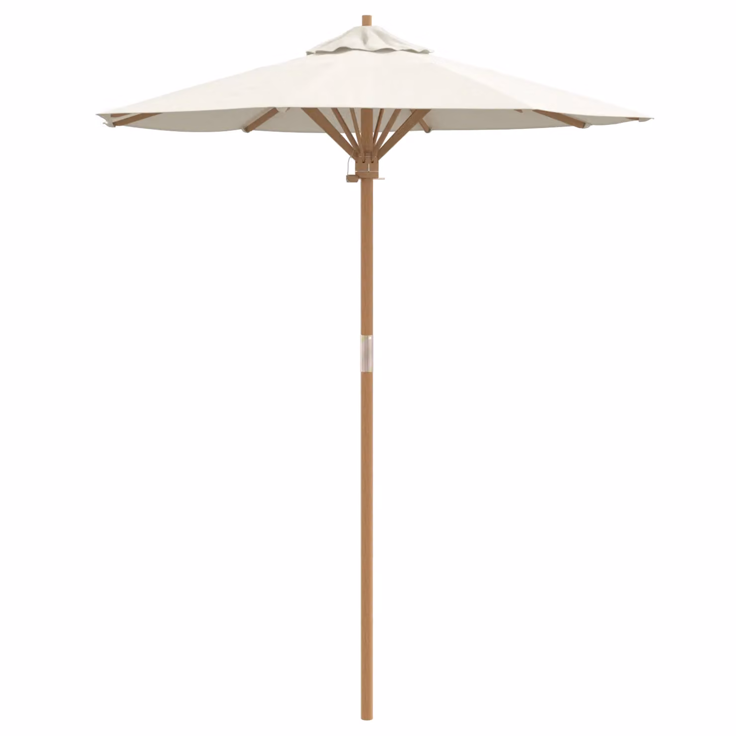 Berkfield Home Cream White Garden Umbrella with Bamboo Frame, W: 180 cm, D: 230 cm – 2