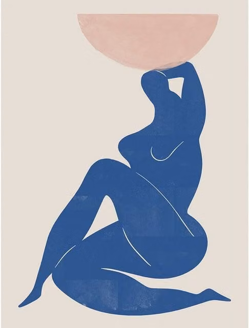 Pyramid International Woman Print Paper Poster in Blue