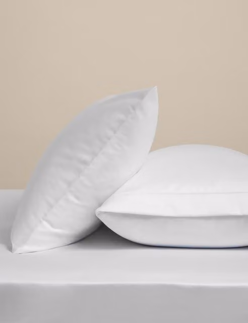 M&S Egyptian Cotton 230 Thread Count Mako Satin Silky Pillowcases in White