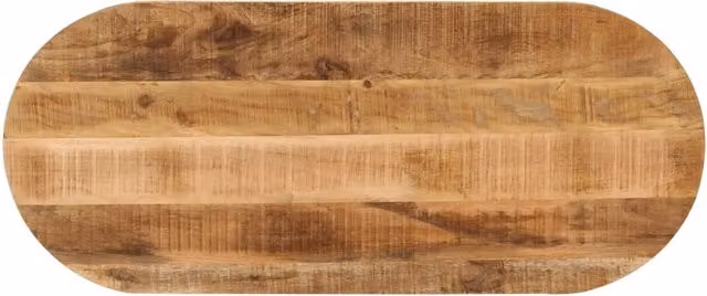 Berkfield Home Oval Solid Mango Wood Table Top, Brown, W: 110 cm, D: 40 cm, H: 3.8 cm – 1