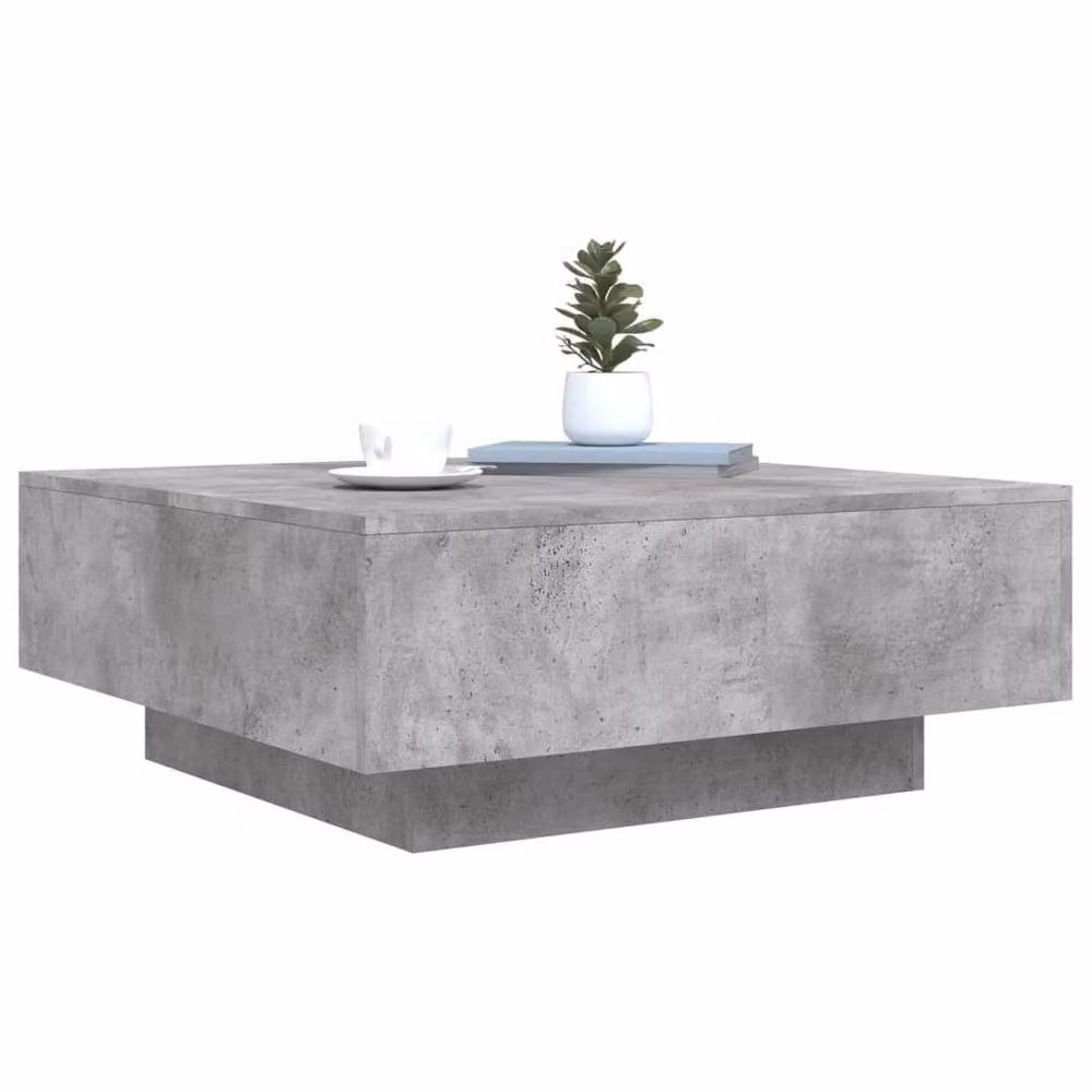 Berkfield Home Modern Square Coffee Table in Concrete Grey, W/D/H: 80 x 80 x 31 cm – 3
