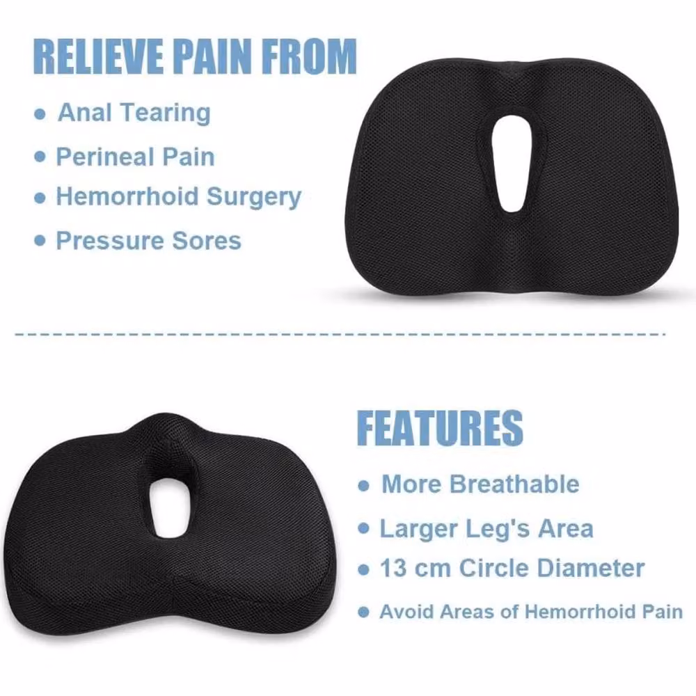 Kelvenix Orthopaedic Memory Foam Seat Cushion in Black, W/D/H: 100 x 190 cm – 4