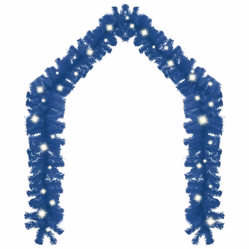 Berkfield Home Cosy Christmas Garland with LED Lights, Blue, 5 m – 3