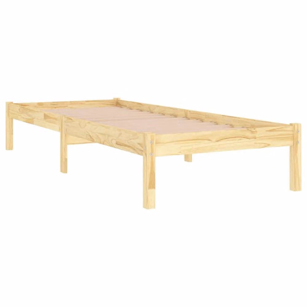 Berkfield Home Single Solid Pine Wood Bed Frame, Brown, W/D/H: 90 x 190 cm – 2