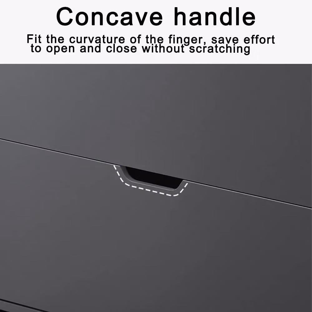 VOGREX 2 Drawer Black Wooden Shoe Rack Storage Cabinet with Tilting Compartments W/D/H: 80 x 47 x 47 cm – 3
