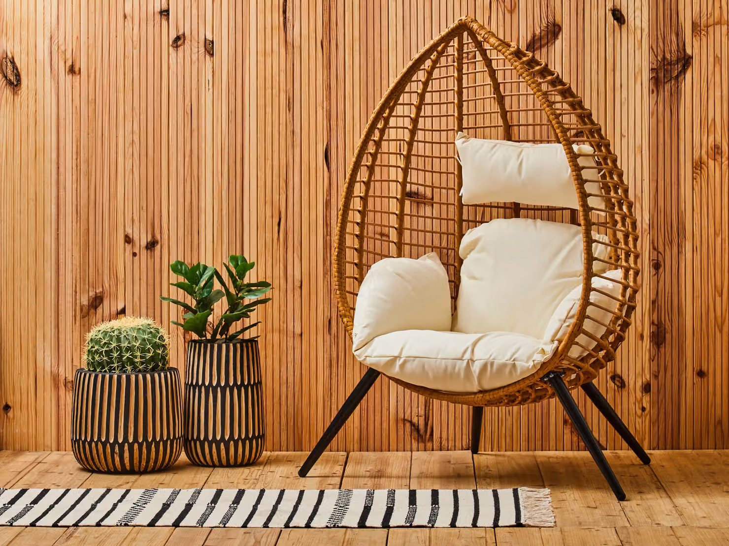 Orsina Modern Rattan Effect Chair in Brown, Cream or Black – 4