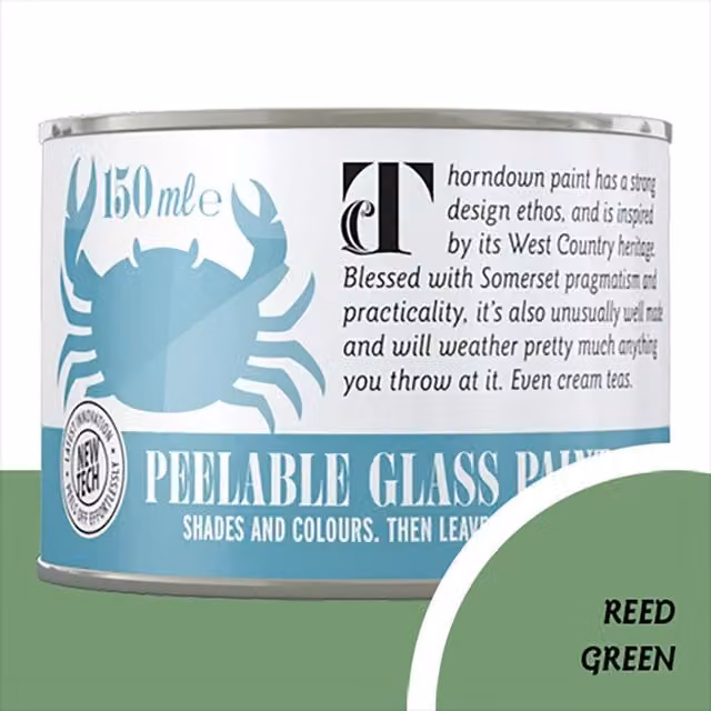 Thorndown Peelable Glass Paint in Satin Green, Water-Based, 7.5 cm