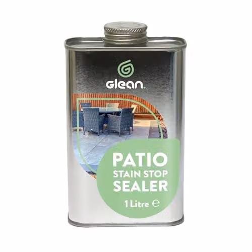 GLEAN Patio Stain Stop Sealer, Solvent Based Impregnating Sealer for Natural Stone Patios and Flooring, Transparent, Matt Finish, 1 l