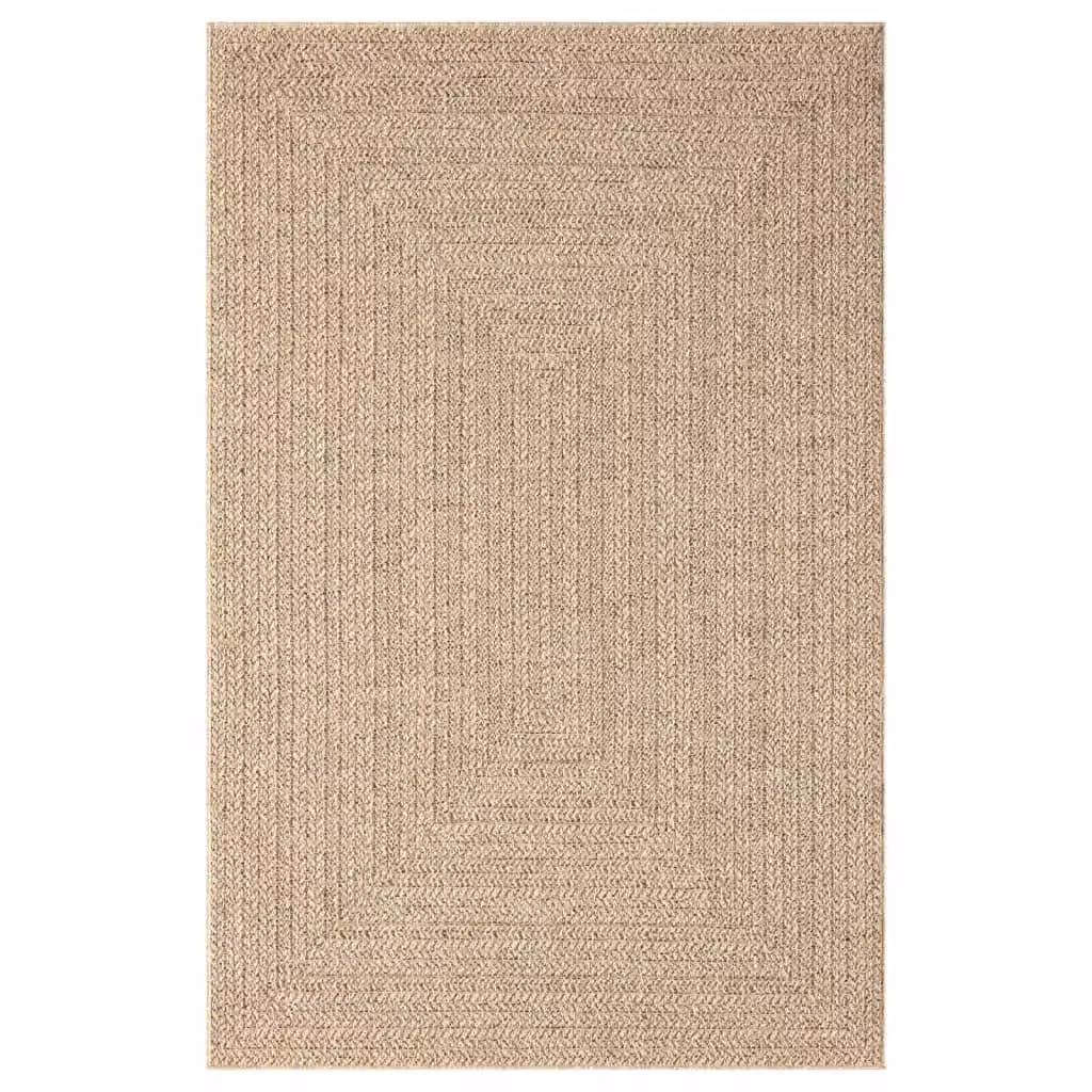 Berkfield Home Jute Look Indoor and Outdoor Rug in Brown and Beige, W/D/H: 200 x 290 cm – 1
