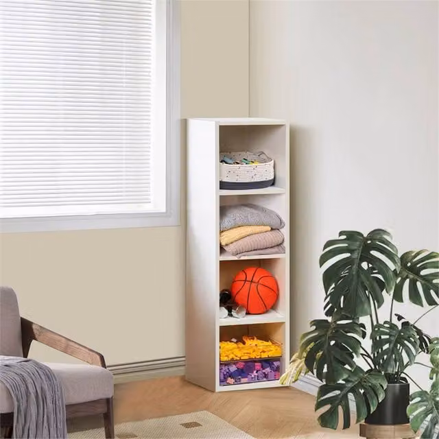 EONLION 4 Tier Display and Storage Shelving Unit in White – 1