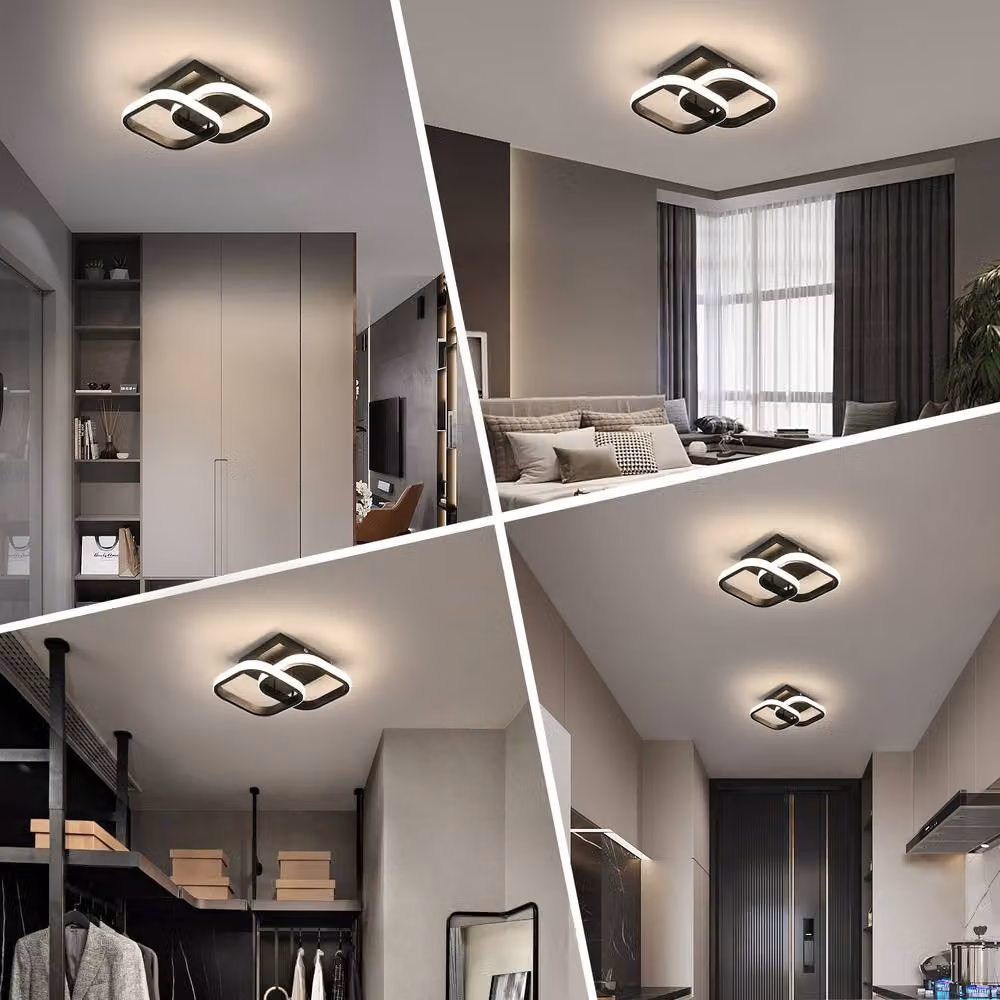 Pheashine Modern Square LED Ceiling Light, 22W, Warm White, Black and White – 4