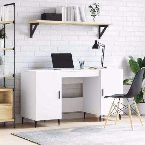 vidaXL Writing Desk in White, W/D/H: 140 x 50 x 75 cm – 2