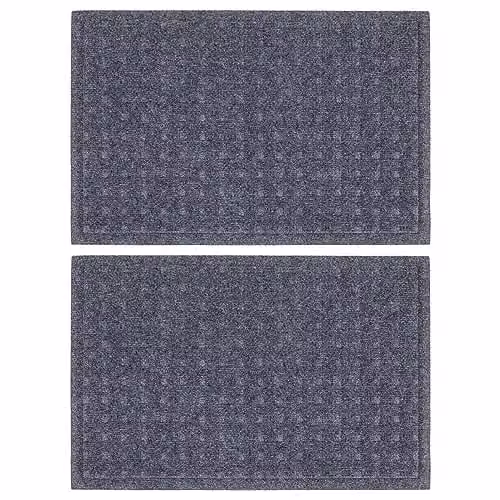 Nicola Spring Heavy Duty Dirt Trapper Door Mats, Pack of 2, Grey, W: 60 cm, D: 40 cm, H: 1 cm – 1
