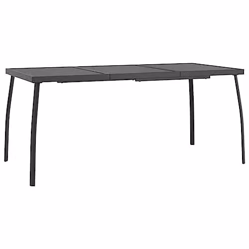 vidaXL Modern Rectangular Garden Table in Anthracite Powder Coated Steel, W/D/H: 165 x 80 x 72 cm – 1