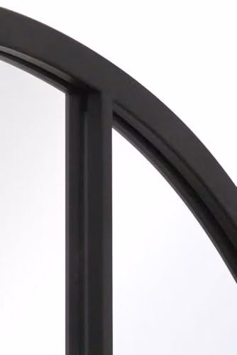 MirrorOutlet Modern Arched Window Wall Mirror in Black Metal, W: 120 cm, H: 80 cm, D: 3 cm – 5