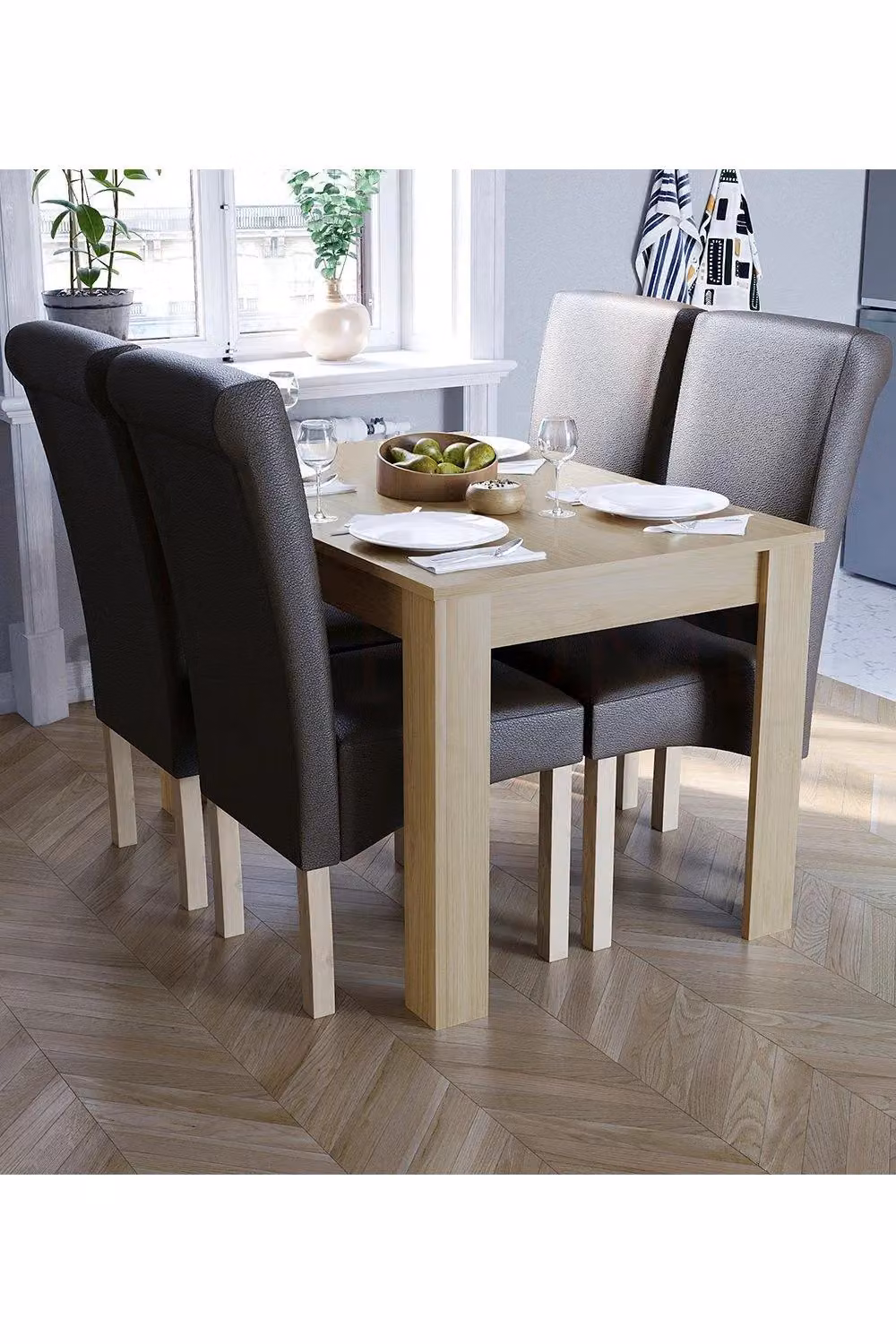 Vida Designs Medina 4 Seater Rectangular Dining Table in Light Oak – 5