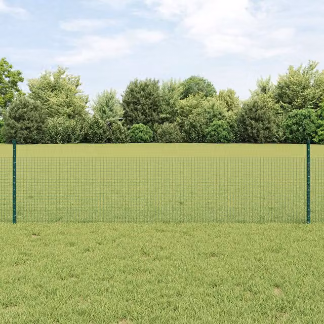 Berkfield Home Green Steel Welded Wire Fence with 22 U-Profile Posts, W: 0.5 m, L: 50 m – 1
