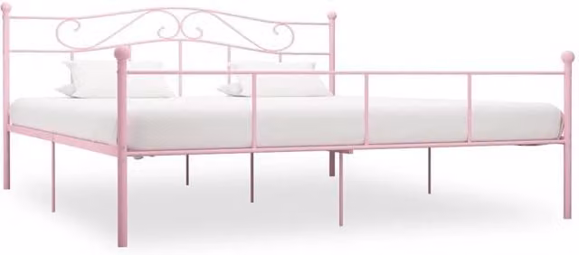 Berkfield Home Pink Metal Super King Bed Frame W: 180 cm, D: 200 cm