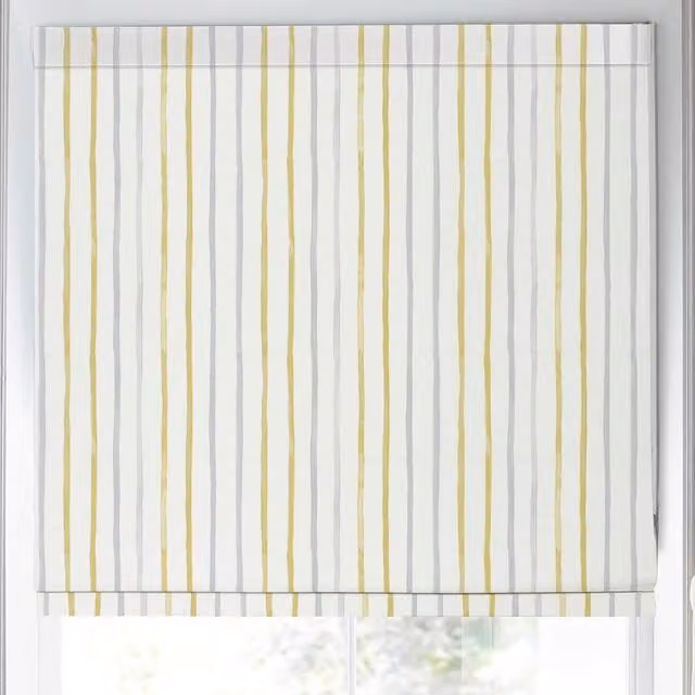 Laura Ashley Painterly Stripe Blackout Made to Measure Roman Blind in Yellow