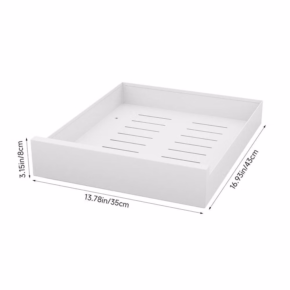 Livingandhome Metal Pull-Out Kitchen Cabinet Storage Rack Drawer Organiser in White – 2